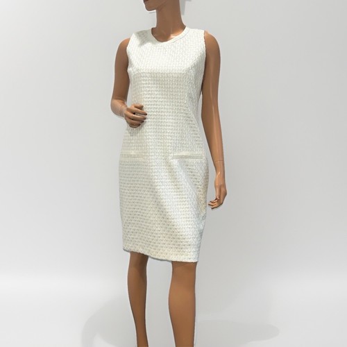 Karl Lagerfeld Paris Women's Tweed Shift Dress Ivory Color size 8 - Picture 6 of 12