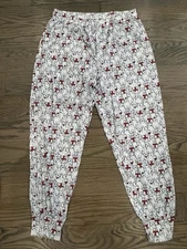 Aerie White Pajama Pants Red/Black Polar Bear Print Women Medium ~EXCELLENT COND