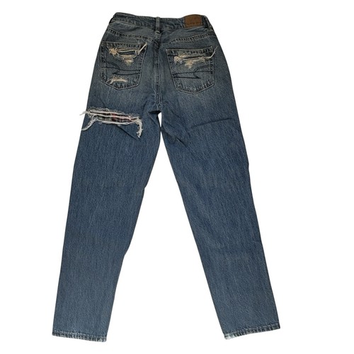 American Eagle AE Distressed Patches Mom Jeans Damen Gr. 00 Straight Leg - Bild 2 von 13