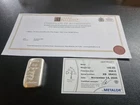 Metalor 100g Silver Bar NEW WITH CERT, 999.0% Fineness