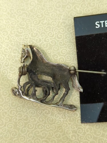 Vintage Sterling Silber Pferd und Fohlen Anstecknadel - Bild 3 von 4