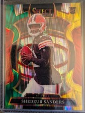 2025 Panini-Select Football Shedeur Sanders RC Green & Yellow Shock Prizm #54