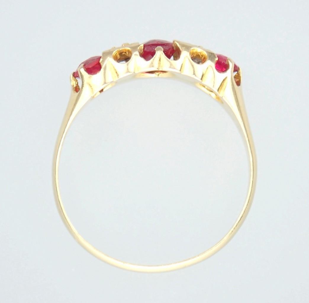 Pretty Antique Art Deco Solid 18K Gold Ruby Diamo… - image 10