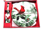 Cake Plate & Server New in Package Porcelain " Cardinal in Holly"