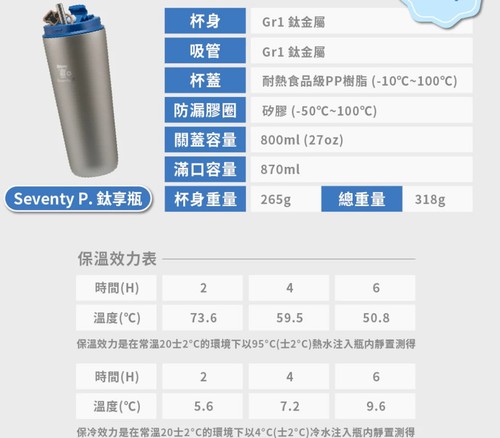 [DHL to US] Seventy P. Titanium Thermos flask Bottle 台灣製 鈦享瓶 純鈦保溫瓶 800ml - Pink - Bild 10 von 10