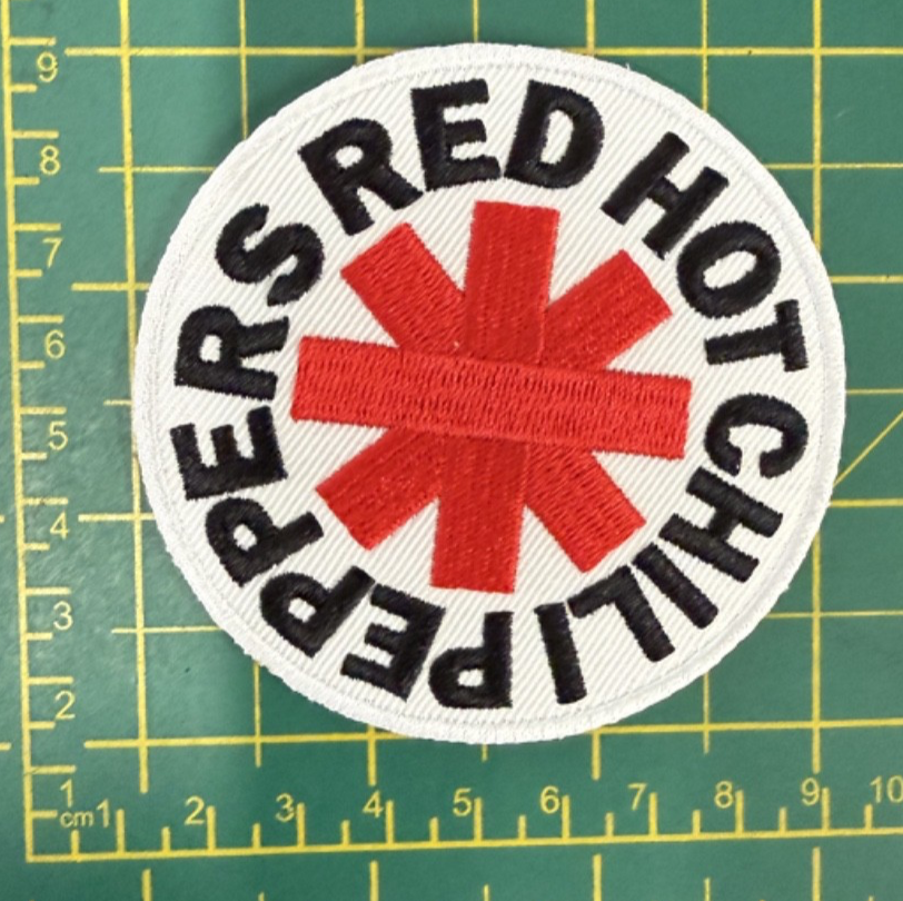 Red Hot Chili Peppers Asterisk Red On White Woven Sew On Patch Official