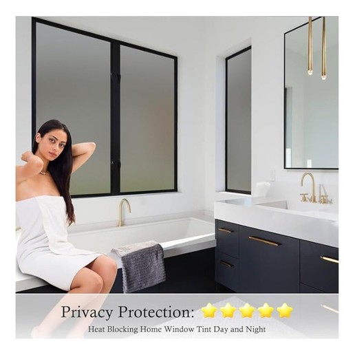 Window Privacy Film Frosted Glass Static Cling UV Insulation 17.5"x78.7"
