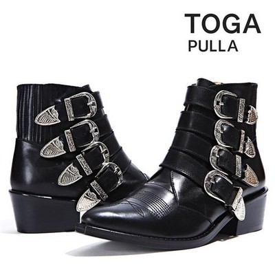 Toga Pulla Stiefeletten Leder schwarz AJ006 146725189