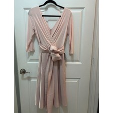 ALFRED SUNG Light Blush Pink Wrap-Style Midi Dress New size 10