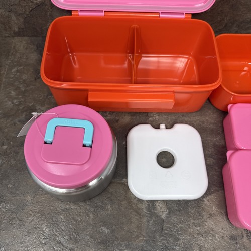 Bento 2 Compartment Lunch Box 8oz Thermos Food Jar Ice Pack Pink Mason Huis New - Picture 3 of 16