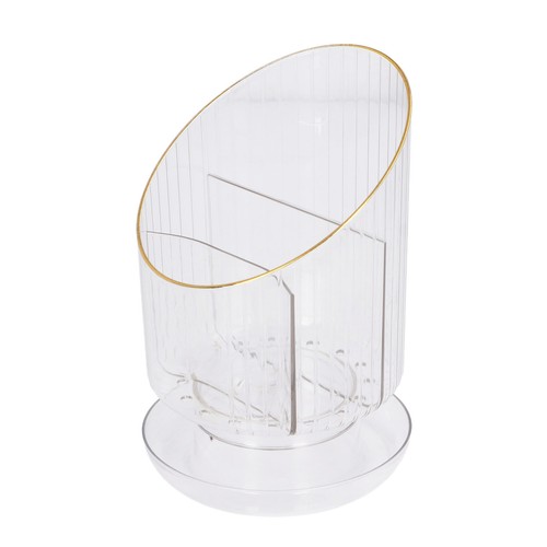Transparent Makeup Brushes Holder Rotatable Waterproof Dustproof Makeup Cup CUT - Picture 19 of 22