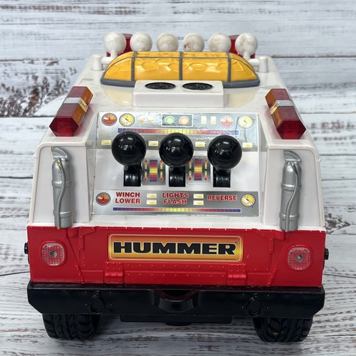 Vintage 2000 Tonka Hummer Fire Rescue Truck Lights Sounds Winch Toy Hasbro 17" - Picture 10 of 13