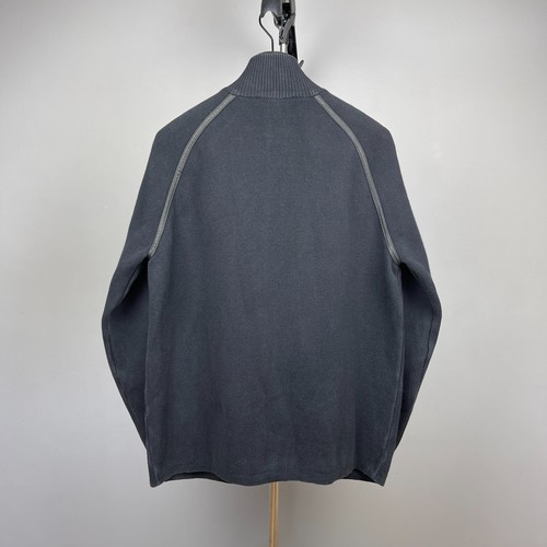 Zegna Sport Men’s Black Cotton Zip-Up Cardigan with Leather Detail – Size L - Picture 3 of 20