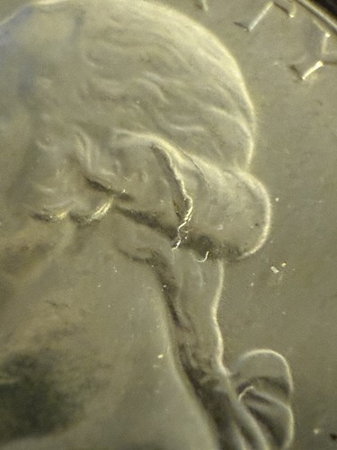 NICE DIE BREAK! 1964 Washington Quarter Int. Die Break In Hair. 90% SilverWQ-013 - Picture 15 of 17