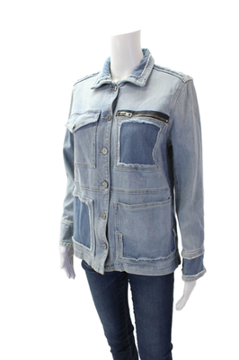 ZADIG & VOLTAIRE デニムロングジャケット Zadig & Voltaire Women's Long Sleeves Full Zip Medium Wash