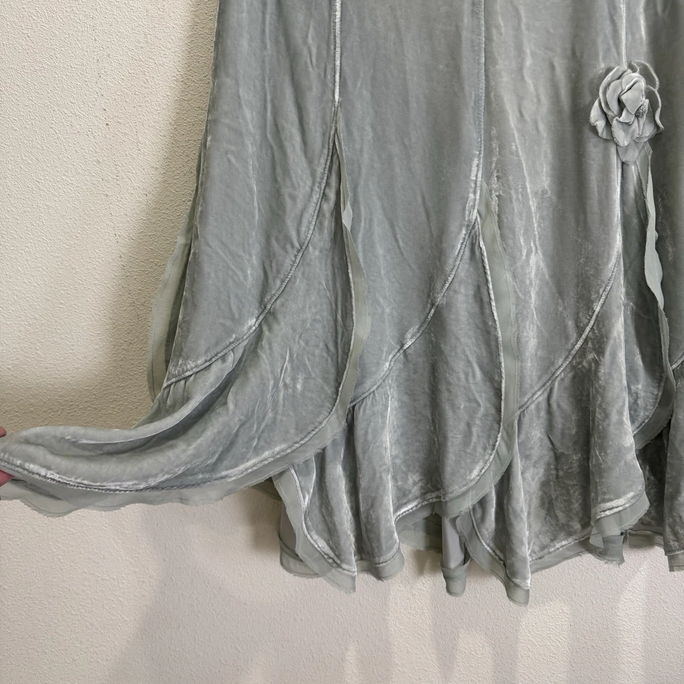 Falda Y2K Odille Mujer 14 Verde Terciopelo Seda Hada Grunge Etéreo Capricho Foto 4 de 4