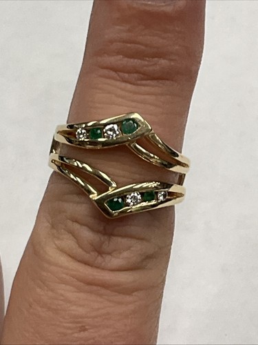 Ring Größe 6,75 Diamant & Smaragd 6,1 g 14 Karat Gelbgold 228651 - Bild 7 von 11