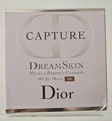 DIOR Capture DreamSkin Moist + Perfect Cushion (040) SPF 50 PA+++ 2 X 15g New - Picture 10 of 10