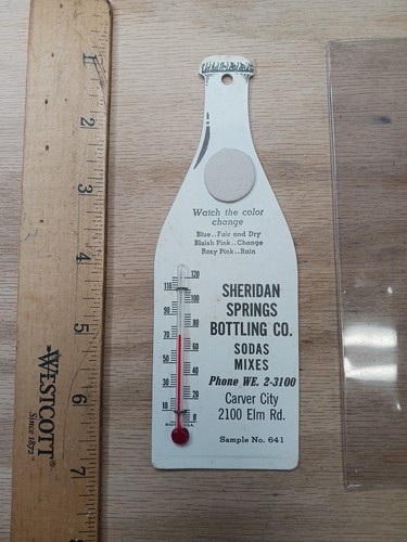 Rare Sheridan Spring Bottling Thermometer Advertisement Memorabilia Sample No... - Picture 8 of 16