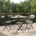 Folding Bistro Chairs 40 x 45 x 79 cm Grey PE Rattan Powder-Coated Steel pack 6