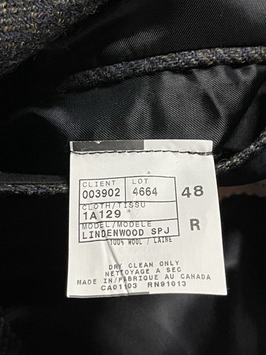 Jack Victor Men’s 100% Wool Check 48R Blue Green Lindenwood Blazer - Picture 11 of 11