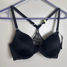 Maidenform NWT Everyday Full Coverage Racerback Bra 34B Black Lace 07112