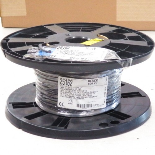 100 Ft Spool of Alpha Wire 25162 BK005 Xtra-Guard 2 Abrasion Resistant Cable - Picture 1 of 2