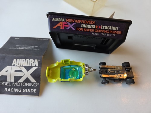 Nice 1973 Aurora HO Slot Car AFX VW Bug Baja Volkswagen Not Working Case # 1914 - Picture 4 of 19