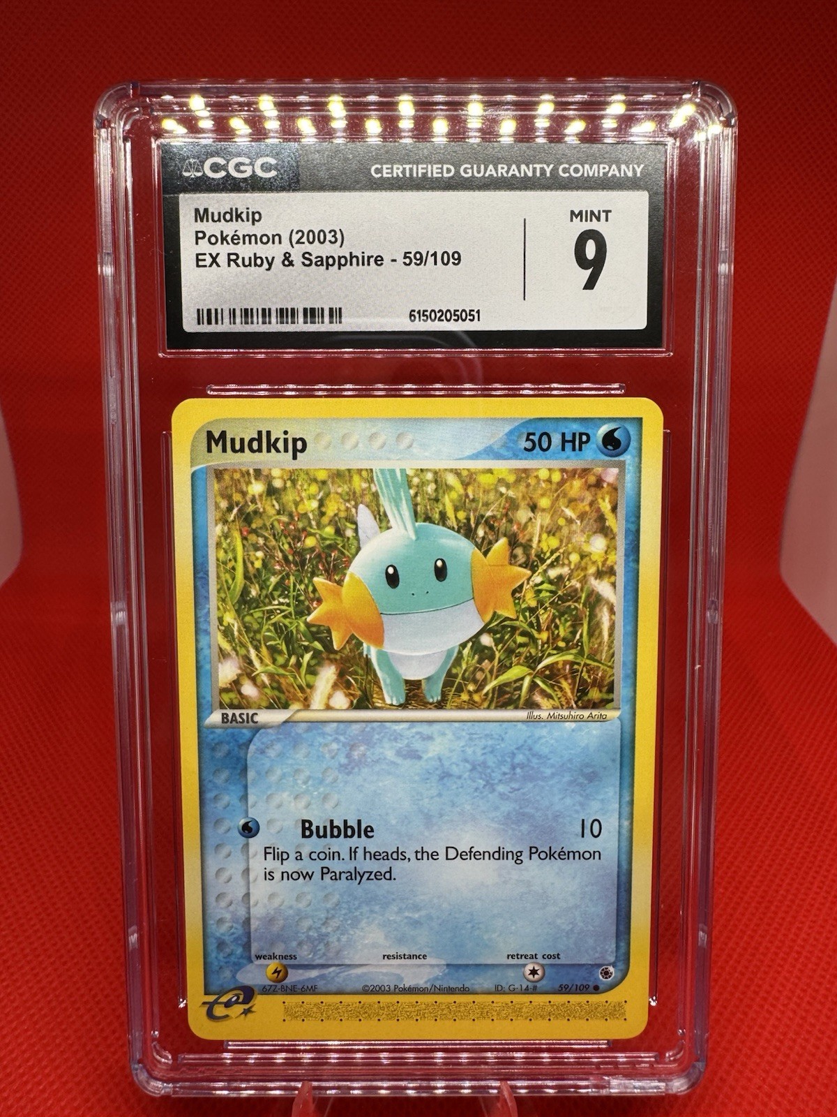 MUDKIP 59/109 Ex Ruby & Sapphire Vintage 2003 Pokemon TCG -CGC MINT 9 ✨✨