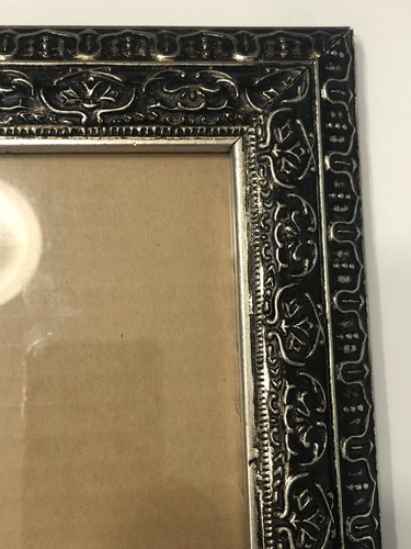Ornate Gold Gilt Wood Frame Fits 4 5/8 x 6 1/2 Photo Velvet Back Brown/Black - Picture 7 of 20