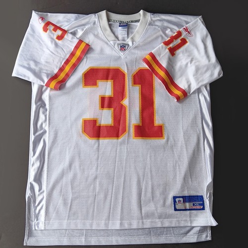 Reebok Kansas city Chiefs White Away Mesh Jersey-#31 Priest Holmes Menx XL NICE! - Picture 2 of 10