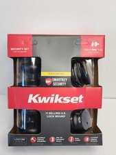 Kwikset Juno Venetian Bronze Exterior Entry Door Knob and Single Deadbolt Combo