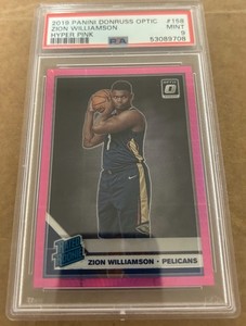 Zion Williamson 2019-20 Panini Donruss Optic Hyper Pink 158 PSA 9 mint Rookie RC