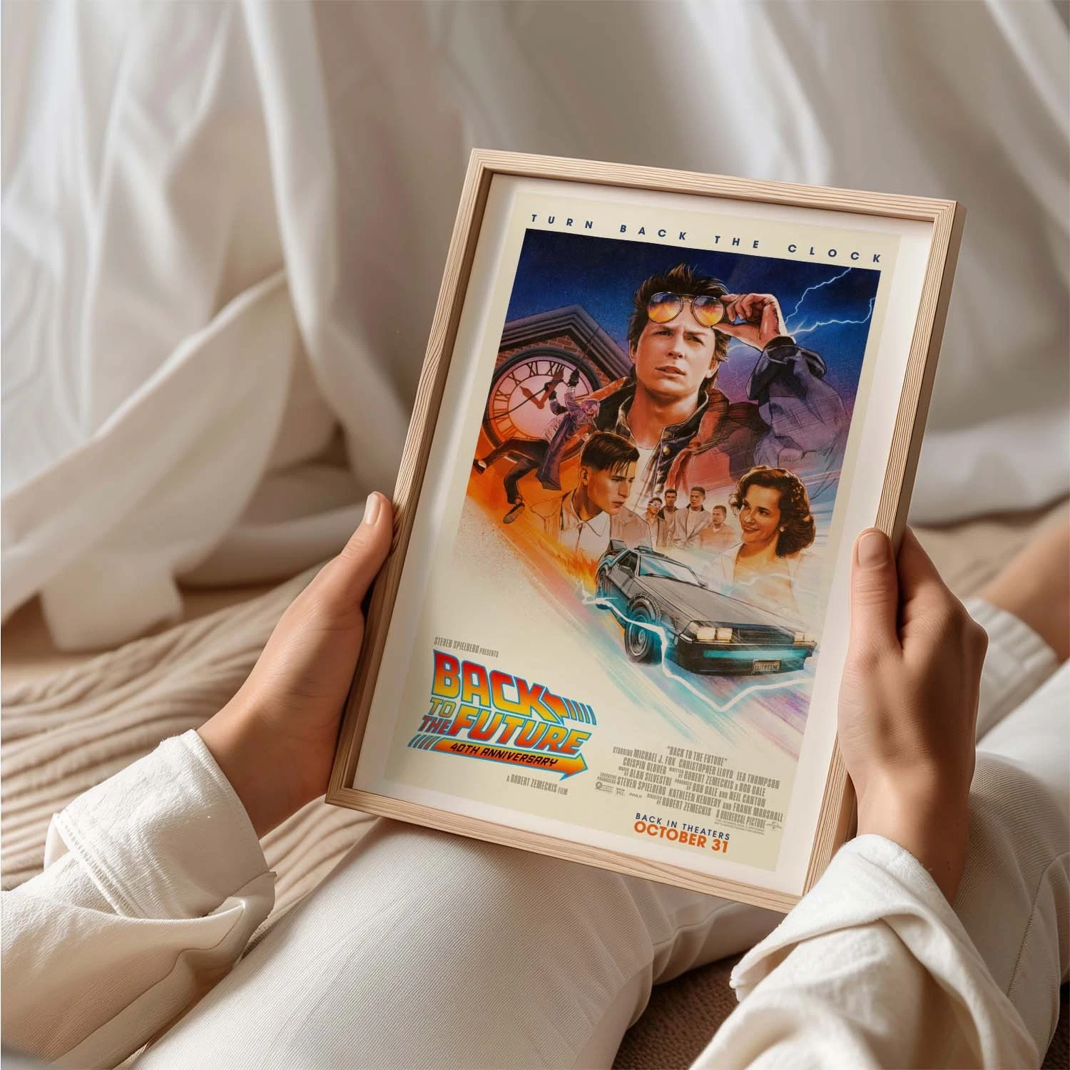 Back to the Future 40th Anniversary Movie Poster Framed Wall Art Print Decor