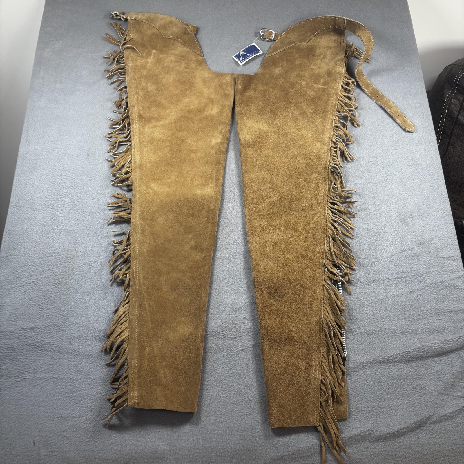 Barnstable Riding Suede Leather Fringe Chaps XS Tan Western Equestrian USA