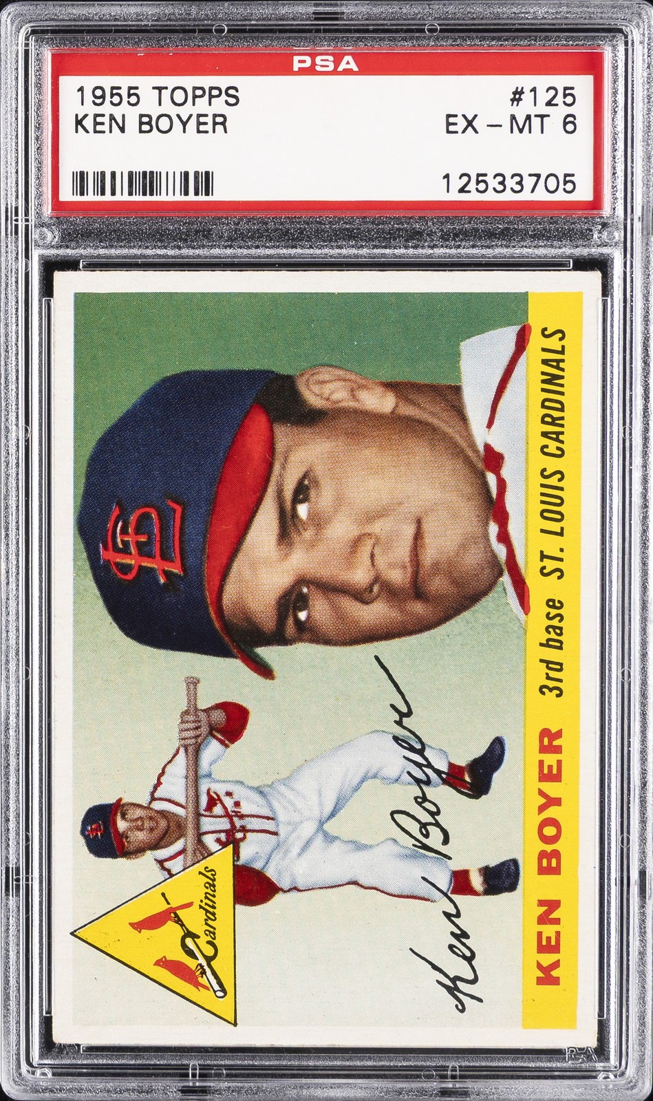 1955 TOPPS #125 KEN BOYER PSA 6