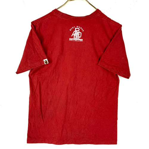 Vintage Bape T-Shirt Small Red Single Stitch A Bathing Ape In Lukewarm Water - Picture 3 of 7