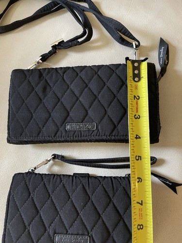 Vera Bradley All In One Crossbody Quilted RFID Phone Case Wallet Wristlet Black - Picture 15 of 17