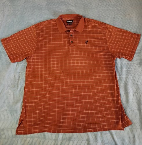 Vintage Ashworth Golf Polo XXL Rust Grid Double Mercerized Cotton Golfman Logo