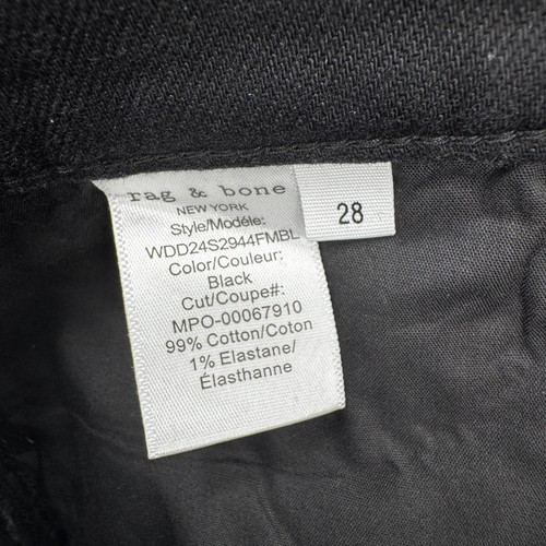 Rag & Bone Jeans Womens 28 Black Wren High Rise Slim Straight Leg New Tags - Picture 4 of 8