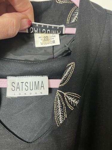 Set aus bestickter Jacke und Top von Satsuma London schwarz Leinenmischung Größe UK 20 - Bild 6 von 10