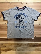 Disney Mickey Mouse Ringer T-Shirt Men  s Large Gray  Original 1928  Graphic Tee