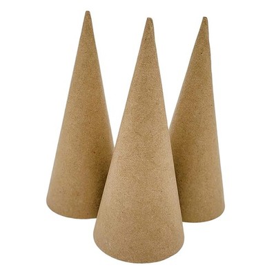 3x Pappmaché Zapfen Pappzapfen für Partyhüte