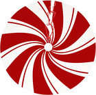 36 Inch Red Swirl Christmas Tree Skirt Sweet Candy Cane Red and White Ornaments
