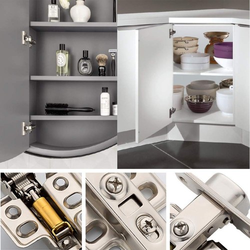 2-Pack Frameless Soft-Closing Cabinet Hinges, Concealed European Style, 2D Ad... - Picture 6 of 6