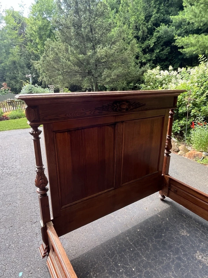 Antique Oak Bed Frame - Image 4 of 4