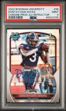 /499 2022 Bowman Chrome U Dontayvion Wicks Auto Refractor 1st PSA 9 Packers