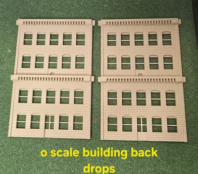 #ad O S Scale Gauge Building City BUILDING Backdrop Free Shipping Made in USA $19.69