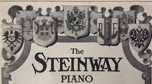 Anuncio de piano Steinway c.1910 revista Harper's - "Tribunales del Viejo Mundo" - Imagen 2 de 3
