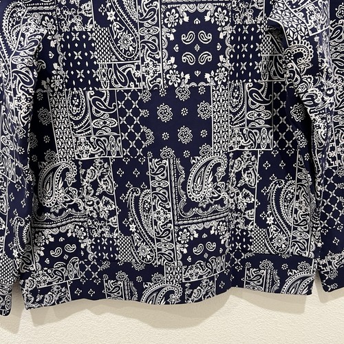 RLX Ralph Lauren Hoodie Navy White Bandana Print Trendy Golf 1/2 Zip Mens Sz L - Picture 16 of 16